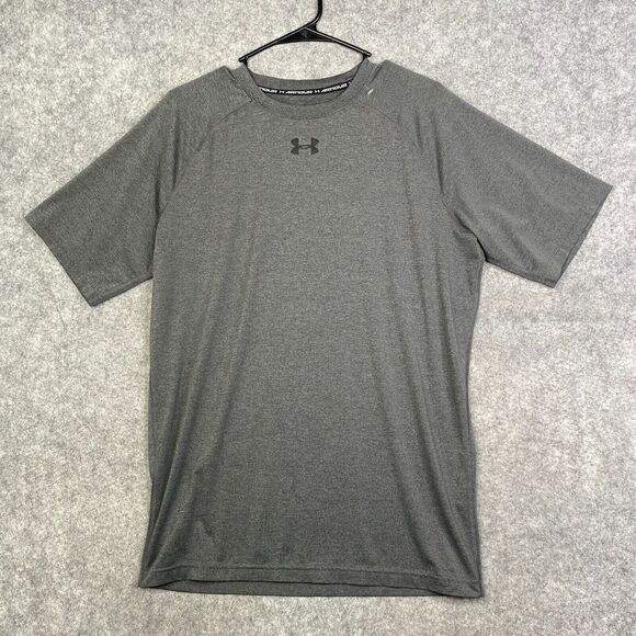 Under Armour Compression Heatgear Short Sleeve Shirt Tech Size XXL Gray - Picture 1 of 7